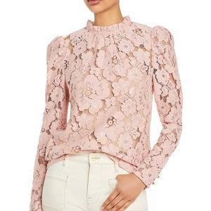 EUC Wayf Puff Sleeve Lace Up Top | Size Small